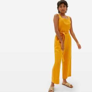 Everlane The Linen Square-Neck Jumpsuit Marigold Yellow Base - Size 00P